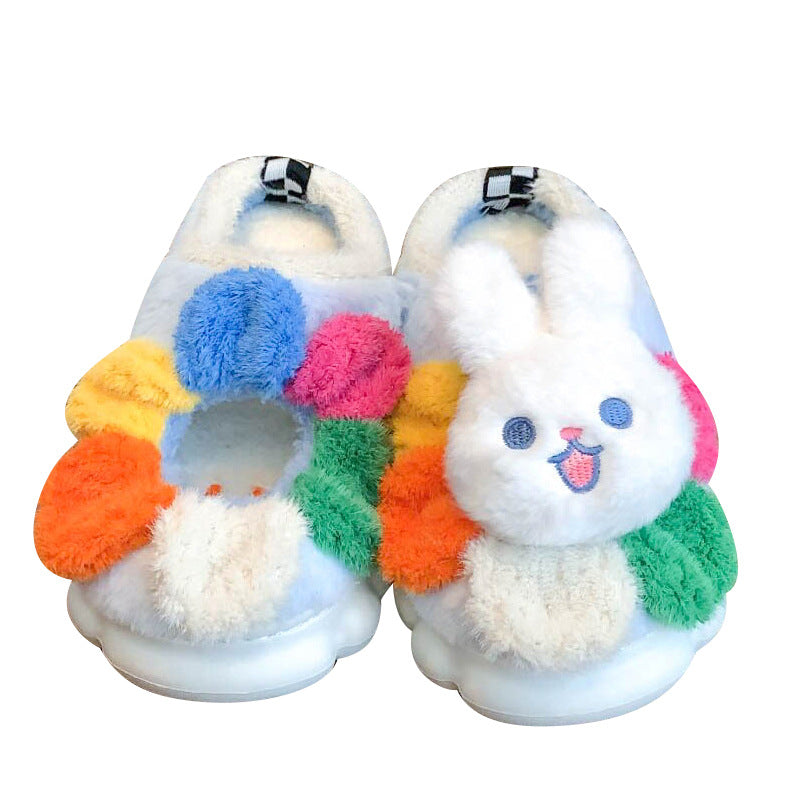 Wholesale Cute Sunflower Bunny Autumn and Winter Warm Home Non-slip Cotton Slippers